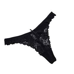 Briskorry Damen Strings Tangas Spitzen Höschen Reizvolle Ultra Soft Slip Wäsche Strings Verführerisch Thong Fit Unterhose Tanga Panties Lingerie Bikinislips Schlüpfer von Briskorry