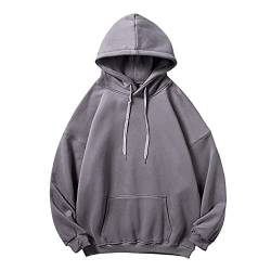 Briskorry Herbst Winter Kapuzenpullover Herren Einfarbig Sweatshirt mit Kapuze Pullover Baumwolle Hoodie Oversize Pulli Sweatshirts mit Taschen Oberteile Tops von Briskorry