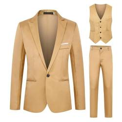 Briskorry Herren 3-Stücke Anzug Business EIN Knopf Smoking Anzug für Männer Smoking Klassische Blazer Weste Hosen Set von Briskorry