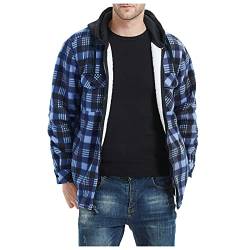 Briskorry Herren Flanellhemd Verdickt Warme Fleece Gefüttert Thermohemd Modern Langarm Kariertes Flanell Bequemes Winterjacke für Männer Regular Fit Baumwollhemd Herren Freizeit Hemdjacke Karierthemd von Briskorry