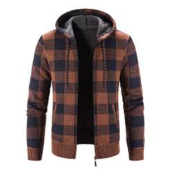 Briskorry Herren Jacke übergangsjacke,Winter Wasserdicht Warme Daunenjacken Leicht Gefüttert Steppjacke Atmungsaktiv Wintermantel mit Stehkragen Zip Outdoor Winterjacke (1-Brown, L) von Briskorry