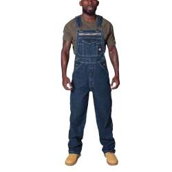 Briskorry Jeans Latzhose Herren Blau Denim Latzanzug Cargo Hose Lang Loose fit Cargohose Jeans mit Hosenträger Arbeits-Latzhose Onesie Streetwear Overall Jumpsuit mit Knöpfen von Briskorry