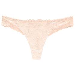 Briskorry Slip Damen Sexy Spitze Erotisch Frauen Offen Ouvert Höschen Bikini Nahtlose Slips Große Größen Unterhosen Unterwäsche Dessous Hipster String Tanga,Beige von Briskorry