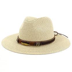 Briskorry Unisex Strohhut Damen Übergroßer Strohhut Klassische Cowboy Sonnenhut Sonnenschutz Große Krempe Sonnenhut Strandmütze Outdoor Sommer Sonne Strand Hut für Outdoor Urlaub von Briskorry