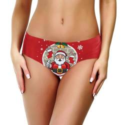 Briskorry Weihnachtshöschen Für Damen lustiges Unterwäsche Höschen Für Frauen Baumwoll-Bikini Damen-Slip Weihnachts-Tanga-Höschen Bikini-Höschen Polyester-Damenhöschen Bedruckte von Briskorry