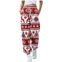 Briskorry Weihnachtsleggings Damen Weihnachten Hose Leggings Rentier-Motiv Sportleggins Winterleggings Trainingshose Teenager Mädchen Weihnachtsmotiv Sweatpants Laufhose Festliche Geschenk von Briskorry