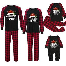 Briskorry Weihnachtspyjama Familie Set Weihnachtsmotiv Schlafanzug Weihnachtsdeko Nachtwäsche Weihnachten Drucken Hausanzug Sweatshirts + Hose Zweiteiler Weihnachtskleidung von Briskorry