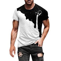 Herren Bunt Galaxy 3D Druck Rundhals Casual Strassenmode Sport Spaß Motiv Tops T-Shirt Fashion Streetstyle Sommer Grafik Kurzarm Gym Beiläufige Männer Bodybuilder Trainingsshirt von Briskorry