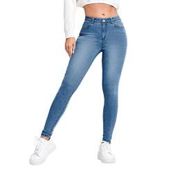 Jeans Damen High Waist Skinny Fit Jeanshose Jeans Damen Skinny Stretch Jeanshose Röhrenjeans Klassische Jeans für Damen, lässig, schmal, hohe Taille, Blau, Denim, Bleistifthose Latzhose Damen von Briskorry