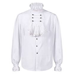 Mittelalter Hemd Herren Vintage Rüschenhemd Gothic Shirt Karneval Fasching Cosplay Tops Mittelalter Kleidung Freizeithemd Steampunk Traditioneller Oberteile von Briskorry