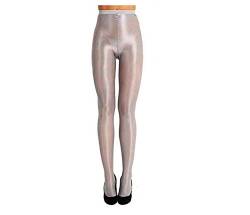 BriskyM Frauen Sexy Glitter Shimmer Strumpfhosen Strumpfhosen Nahtlose Shiny Shiny Oil Stocking Tanz Oberschenkel Strumpfhosen Strumpfhosen Strumpfhosen (Grau) von BriskyM