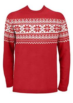 British Christmas Jumpers Herren The Nordic Fairisle Red Mens Eco Christmas Jumper Pullover, rot, Small von British Christmas Jumpers