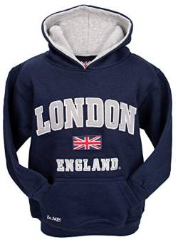 London England Kinder Hoodie Kapuzenpullover Farbe LE129K, navy, 5-6 Jahre von British Heritage Brands