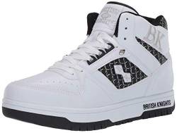 British Knights Herren Kings SL Sneaker, Weiß/Schwarz/Silber, 45 EU von British Knights