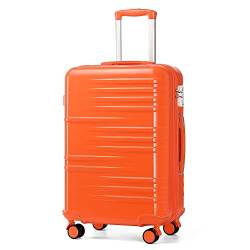 British Traveller Handgepäck Koffer Groß Reisekoffer Groß Hartschalenkoffer 74.5 * 49 * 30.5cm mit TSA-Schloss Koffer Trolleys ABS+PC Orange von British Traveller