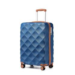 British Traveller Hartschalenkoffer Handgepäck Koffer 53 * 35 * 21cm Reisekoffer Handgepäck Koffer Trolleys ABS+PC mit TSA-Schloss Rollkoffer Suitcase Blau von British Traveller