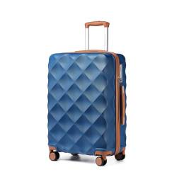 British Traveller Hartschalenkoffer Mittelgroß Handgepäck Koffer 61 * 42 * 26cm Reisekoffer Mittelgroß Koffer Trolleys ABS+PC mit TSA-Schloss Rollkoffer Suitcase Blau von British Traveller