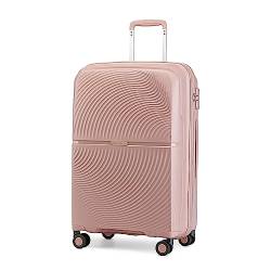 British Traveller Koffer Trolleys Handgepäck Hartschalenkoffer 55 * 40.5 * 22.5cm Handgepäck Koffer 100% PP Reisekoffer Handgepäck mit TSA-Schloss Rollkoffer Pink von British Traveller