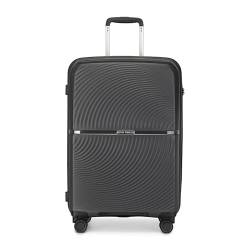 British Traveller Koffer Trolleys Hartschalenkoffer 55 * 40.5 * 22.5cm Handgepäck Koffer 100% PP Reisekoffer mit 8 Spinnerräder Rollkoffer TSA-Schloss Suitcase Schwarz von British Traveller