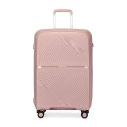 British Traveller Koffer Trolleys Hartschalenkoffer 76 * 51 * 30cm Handgepäck Koffer 100% PP Reisekoffer mit 8 Spinnerräder Rollkoffer TSA-Schloss Suitcase Pink von British Traveller