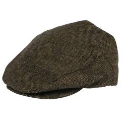 BRIXTON Hooligan Hut in Braun/Khaki Fischgräten-Twill, Größe: L, Farbe: Braun/Khaki Fischgrätenmuster von Brixton