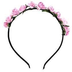 Blumen-Haarreif für Fest/Hochzeit, Hippie-/Boho-Stil Gr. Einheitsgröße, rosa blume von Broadfashion