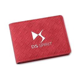 BrohN Auto-Führerschein-Geldbörse Ausweis Kreditkartenetui für DS Spirit DS3 DS4 DS4S DS5 5LS DS6 DS7 DS9 WILD Rubis E-Tense DIVINEDS,Red Style von BrohN