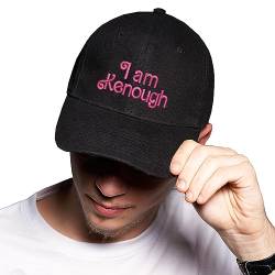 BroiderStudio I am Kenough New Pink Schwarz Baseball Delta Kappe Verstellbare Unisex Original Urban Logo Sticken von BroiderStudio