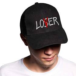 BroiderStudio Loser Lover Schwarz Baseball Delta Kappe Verstellbare Unisex Original Urban Logo Sticken von BroiderStudio