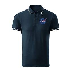 BroiderStudio NASA Vintage Marine Gesticktes Ursprünglich Entwurf Emblem Polo Hemd Prämie Klasse Männer Size M von BroiderStudio