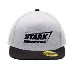 BroiderStudio Stark Industries Iron Man Super Hero Black Grau/Schwarz Hut Flacher Gipfel Verstellbar Snapback Unisex Original Bestickte Urban Logo Mütze von BroiderStudio