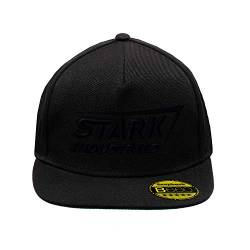 BroiderStudio Stark Industries Iron Man Super Hero Black Schwarz Hut Flacher Gipfel Verstellbar Snapback Unisex Original Bestickte Urban Logo Mütze von BroiderStudio