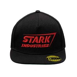 BroiderStudio Stark Industries Iron Man Super Hero Red Schwarz Hut Flacher Gipfel Verstellbar Snapback Unisex Original Bestickte Urban Logo Mütze von BroiderStudio