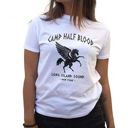 Camp Half-Blood Percy Jackson Inspired PJO Heroes of Olympus Damen Weißes T-Shirt Size M von BroiderStudio