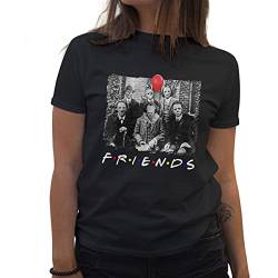 Friends Inspired Horror Movie Damen Schwarz T-Shirt Size S von BroiderStudio
