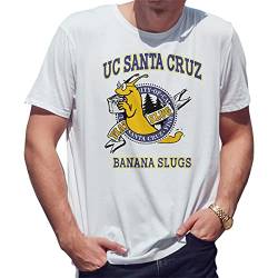 UC 1997 Santa Cruz Banana Slugs Vincent Vega Herren Weißes T-Shirt Size 3XL von BroiderStudio