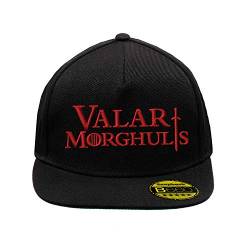 Valar Morghulis Game of Thrones Red Schwarz Hut Flacher Gipfel Verstellbar Snapback Unisex Original Bestickte Urban Logo Mütze von BroiderStudio
