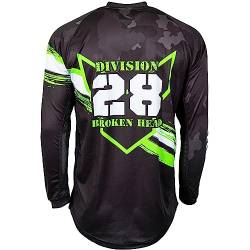 Broken Head MX Jersey Rebelution Camouflage-Grau-Neon-Gelb - Moto-Cross Jersey - BMX - Offroad - Trikot - Racing Shirt (XL) von Broken Head