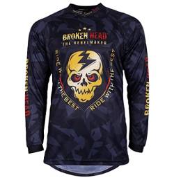 Broken Head MX Jersey Ride with The Best - Camouflage Grau-Gold - Moto-Cross Jersey - BMX - Offroad - Trikot - Racing Shirt (L) von Broken Head