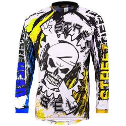 Broken Head MX Jersey Street Rebel Blau-Gelb - Langarm Funktions-Shirt Für Moto-Cross, BMX, Mountain Bike, Offroad - M von Broken Head