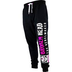 Broken Head Pink Riot - Jogging-Hose - Sport-Hose Hosentaschen mit Reißverschluss Für Damen - Schwarz-Pink (L) von Broken Head