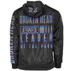 Broken Head Windbreaker Leader of the Pack - Jacke für Sport & Freizeit - Regenjacke zum Motorrad-Fahren (S, Schwarz-Rainbow-Reflective) von Broken Head