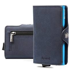 Bronzi® Geldbörse Herren | Geldbeutel Herren | Slim Wallet | Wallets for Men | Smart Wallet | RFID-Schutz mit Geldbörse | Geschenkbox - Italienische Marke (Blau Blau) von Bronzi