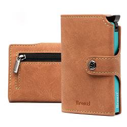 Bronzi® Geldbörse Herren | Geldbeutel Herren | Slim Wallet | Wallets for Men | Smart Wallet | RFID-Schutz mit Geldbörse | Geschenkbox - Italienische Marke (Mattbraun) von Bronzi