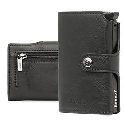 Bronzi® Geldbörse Herren | Geldbeutel Herren | Slim Wallet | Wallets for Men | Smart Wallet | RFID-Schutz mit Geldbörse | Geschenkbox - Italienische Marke (Schwarz) von Bronzi