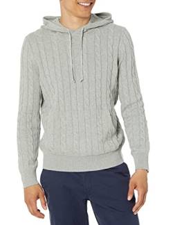 Brooks Brothers Herren Baumwolle mit Zopfmuster Kapuzenpullover, Hell, meliert, Grau, XX-Large von Brooks Brothers