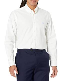 Brooks Brothers Herren Bügelfrei Stretch Oxford Sport Shirt Langarm Solid Bügelfrei Stretch Oxford Sport Shirt Langarm Solid, weiß, L von Brooks Brothers