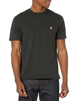 Brooks Brothers Herren-T-Shirt, kurzärmelig, Baumwolle, Rundhalsausschnitt, Logo, Schwarz, Mittel von Brooks Brothers