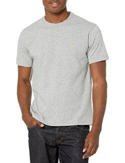 Brooks Brothers Herren-T-Shirt aus Baumwolle, kurzärmelig, Rundhalsausschnitt, Logo, Hell, meliert, Grau, XL von Brooks Brothers