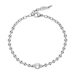 Brosway Damen-Armband mit Cornetto-Symbol | Kollektion Deswünschi, 180mm, Edelstahl, Zirkonia von Brosway